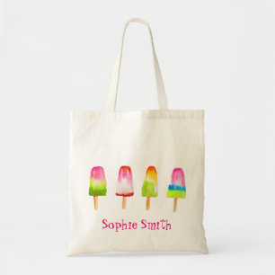 Cute popsicle-block, sommarvattenfärg tygkasse