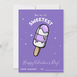 Cute Popsicle Ice-Cream Kids Class Valentine Day Julkort