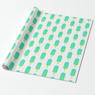 Cute Popsicles Mönster Grönt/Turquise Ombre Presentpapper