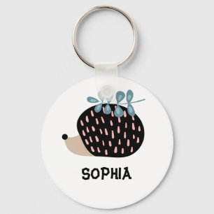 Cute Porcupine Custom Name Keychain Nyckelring