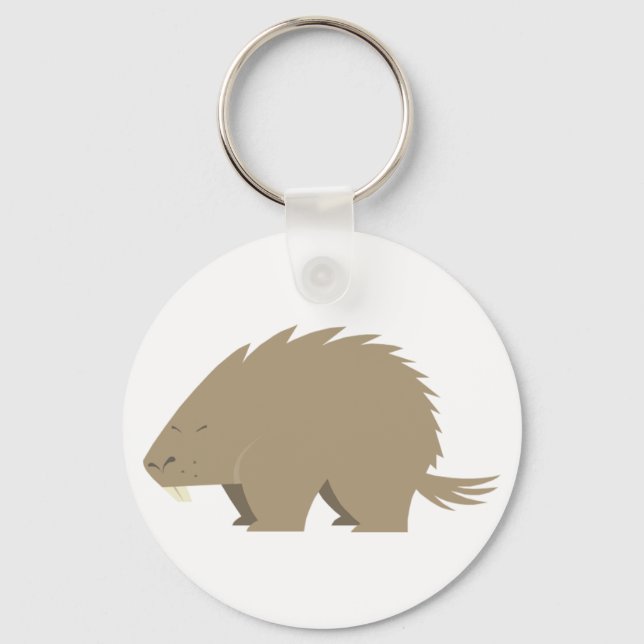 Cute Porcupine Keychain Nyckelring (Framsida)