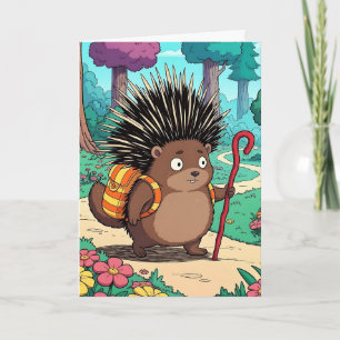 Cute Porcupine Son's Birthday Kort
