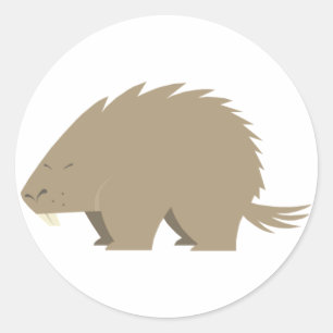 Cute Porcupine Stickers Runt Klistermärke