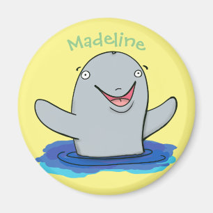 Cute porpoise lycklig tecknad magnet