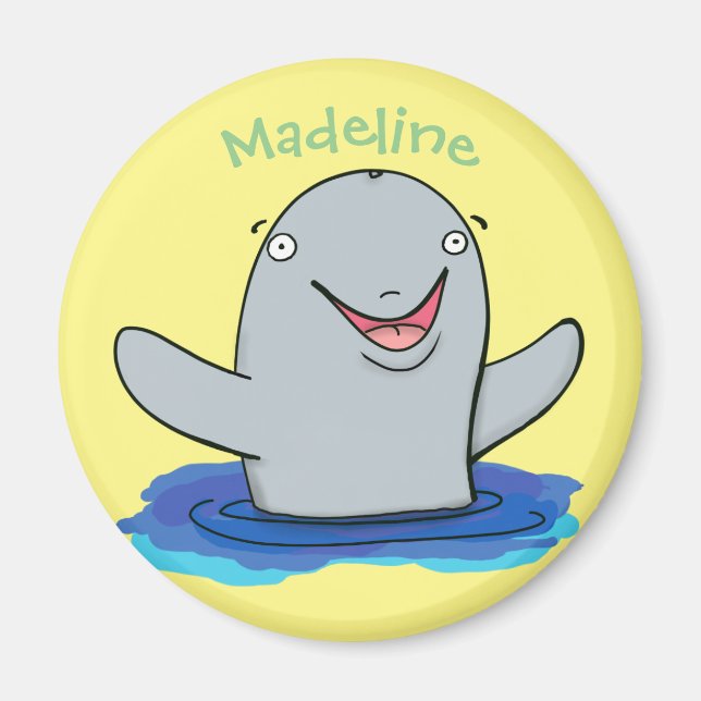 Cute porpoise lycklig tecknad magnet (Framsidan)