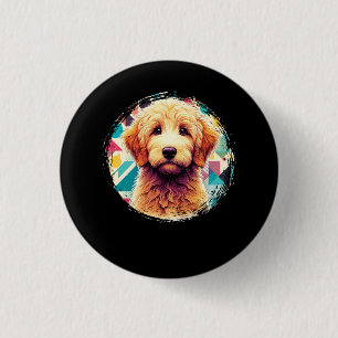Cute Porträtt Goldendoodle-Hund på Golden Doodle L Knapp