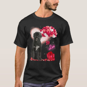 Cute Portugisiska Vatten Hund Balloon Heart Valent T Shirt