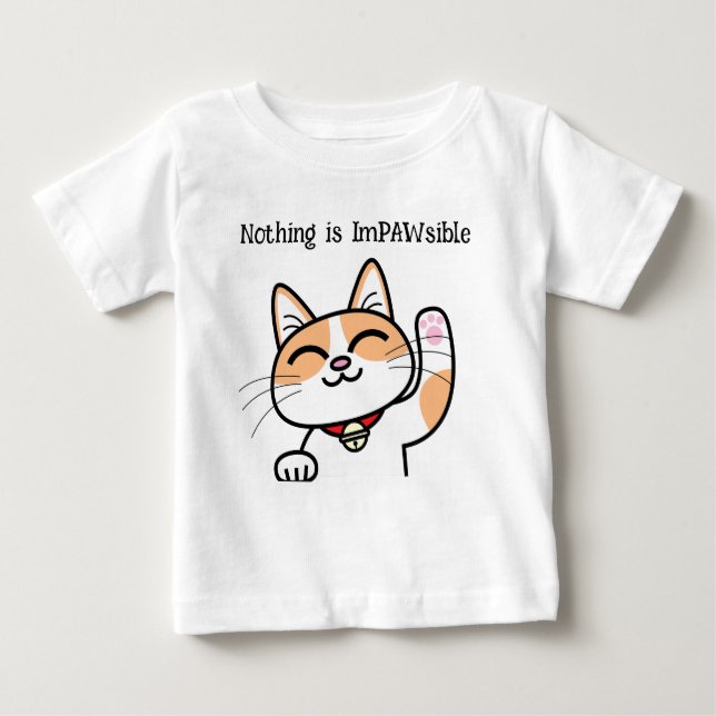 Cute Positive Cat Slogan Punts T Shirt (Framsida)