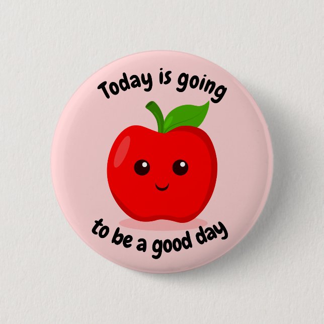 Cute Positive Motivational Kawaii Apple Knapp (Framsida)