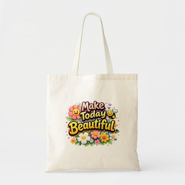 Cute Positive Quote Aesthetic Canvas Bag,  Tygkasse (Framsidan)