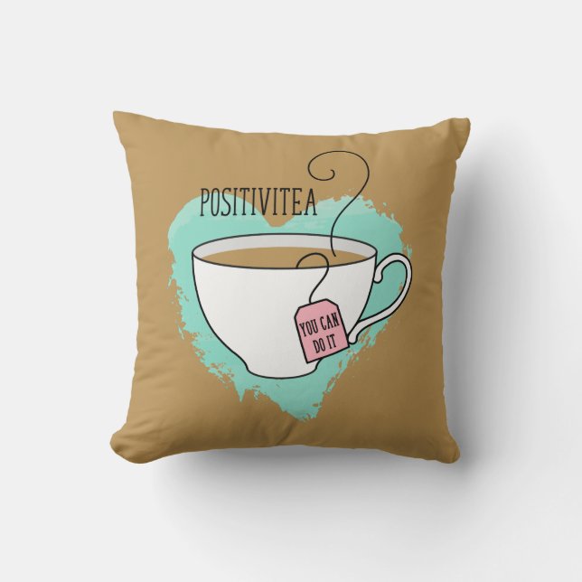 Cute Positivitea Gift for New Home Kudde (Framsida)