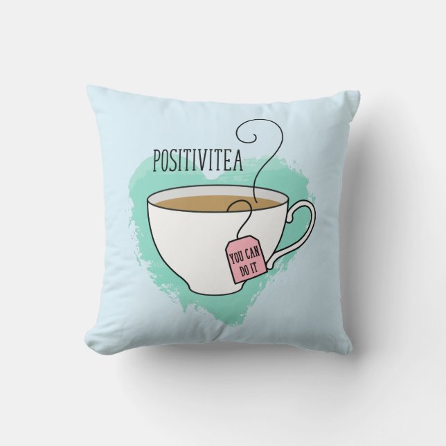 Cute Positivitea Gift for New Home Kudde (Framsida)