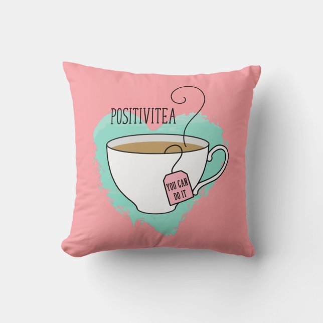 Cute Positivitea Gift för Studenten, nytt jobb Kudde (Framsida)