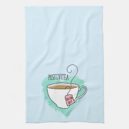Cute Positivitea Gift för Tea Älskare Kökshandduk