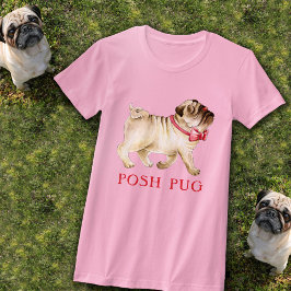 Cute pospug stollig i hund med rött bågstim t shirt