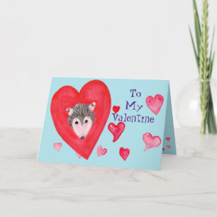 Cute Possum Ansikte, Hearts, till mitt Alla hjärtk Kort