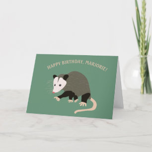 Cute Possum Illustration Personlig Birthday Kort