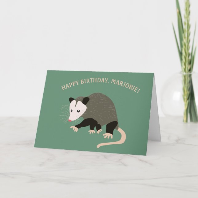 Cute Possum Illustration Personlig Birthday Kort (Framsida)