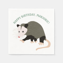Cute Possum Illustration-Personlig Pappersservett