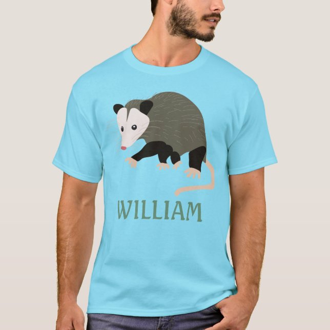 Cute Possum Illustration-Personlig T Shirt (Framsida)