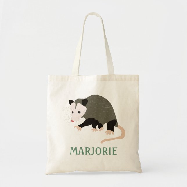 Cute Possum Illustration-Personlig Tygkasse (Framsidan)