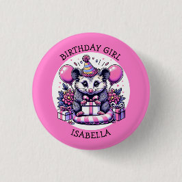 Cute Possum Personlig Girl's Birthday Girl Knapp
