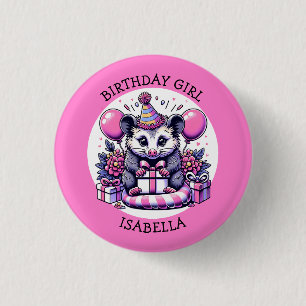 Cute Possum Personlig Girl's Birthday Girl Knapp