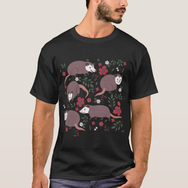 Cute Possum Strawberry Vild Djurjul Famil T Shirt (Framsida)