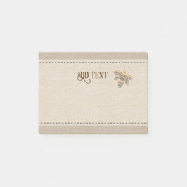 Cute Post it in Stil med Guld Bee Linen Post-it Block