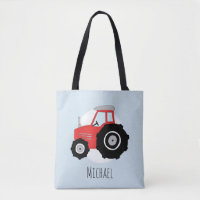 Cute Posts Red Farmer-traktor med Namn