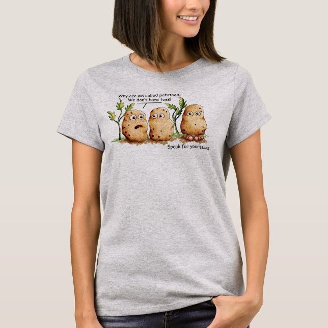 Cute Potatis har ett fruktbart ljus av potatispune T Shirt (Framsida)