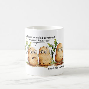 Cute Potatis har Toes Funny Potato Pun Kaffemugg