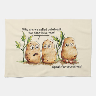 Cute Potatis har Toes Funny Potato Pun Kökshandduk