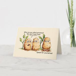 Cute Potatis har Toes Funny Potato Pun Kort
