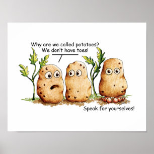 Cute Potatis har Toes Funny Potato Pun Poster
