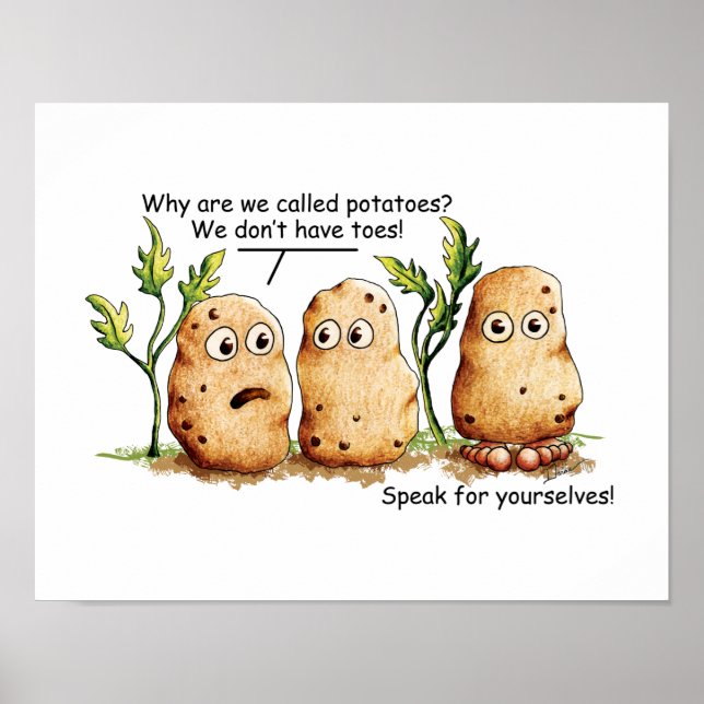 Cute Potatis har Toes Funny Potato Pun Poster (Framsidan)