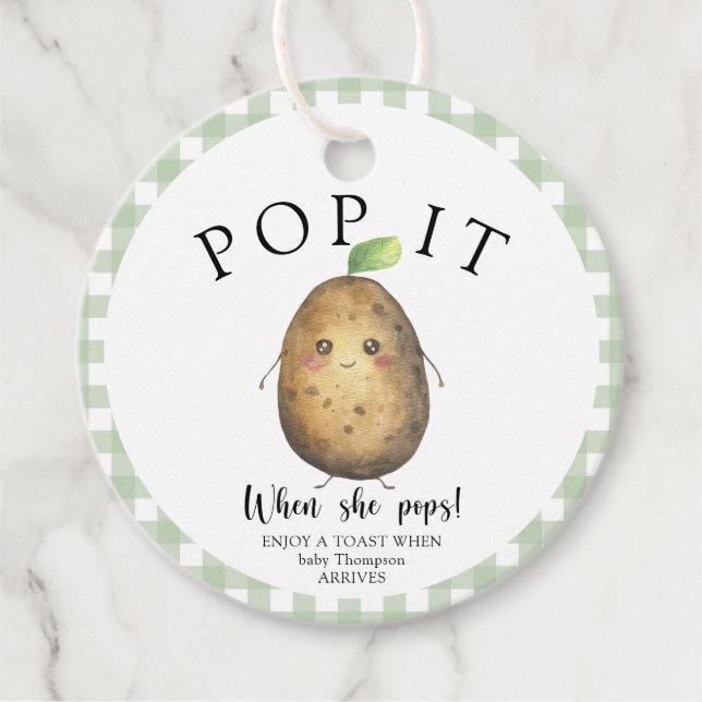 Cute Potatis - stoppa det! När hon poppar! Gåvor Etiketter (Framsida)
