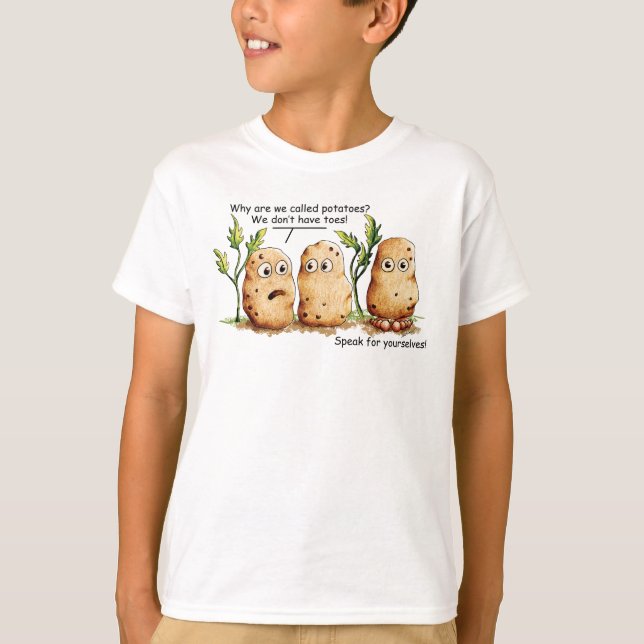 Cute Potatis Toes Funny Potato Pun Boy T-Shirt (Framsida)