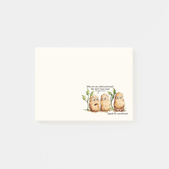 Cute Potatis Toes Funny Potato Pun Post-it Block (Framsida)