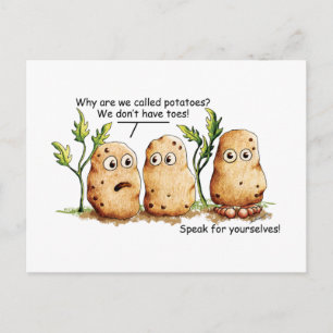 Cute Potatis Toes Funny Potato Pun Vykort