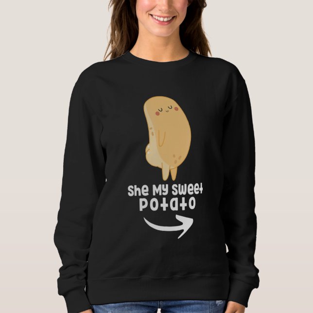 Cute Potato Couple Outfit She My Sweet Potato For  T Shirt (Framsida)
