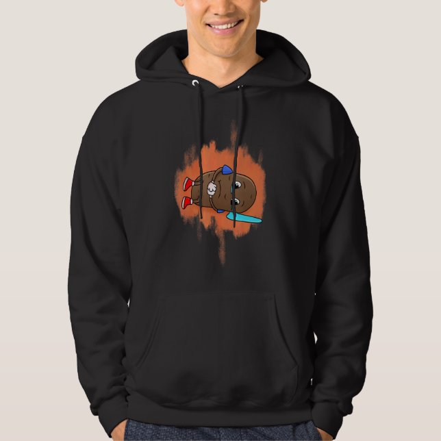 Cute Potato Needs Hugs Quote Kärlek Fries Potato Hoodie (Framsida)