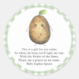 Cute potato - Prayer candle label Runt Klistermärke