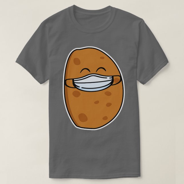 Cute Potato som har en Ansikte-mask T Shirt (Design framsida)