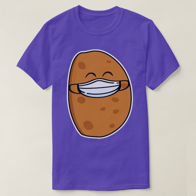 Cute Potato som har en Ansikte-mask T Shirt (Design framsida)