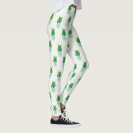 Cute Potices Snake Plant Mönster Leggings