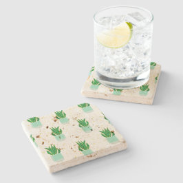 Cute Potices Snake Plant Mönster Stenunderlägg