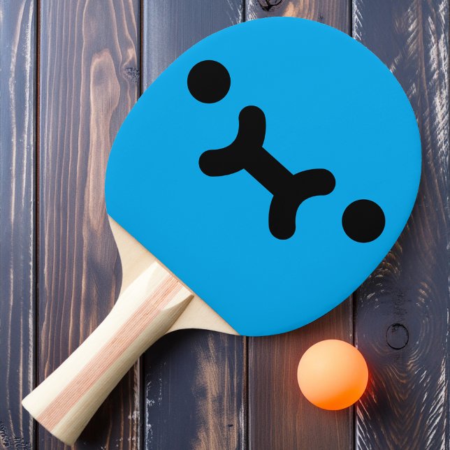 Cute Pouty Ansikte Blue Ping Pong Paddle Pingisracket (Skapare uppladdad)