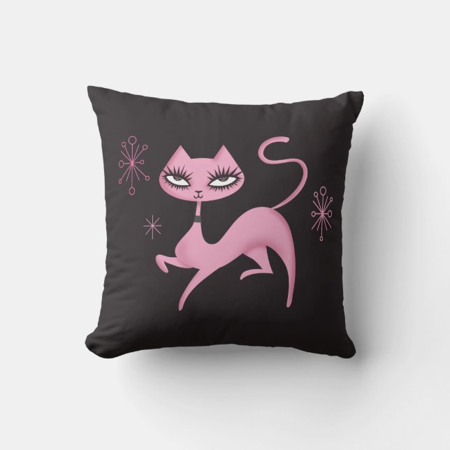 Cute Prancing Cat Pillow by Fluff Kudde (Framsida)