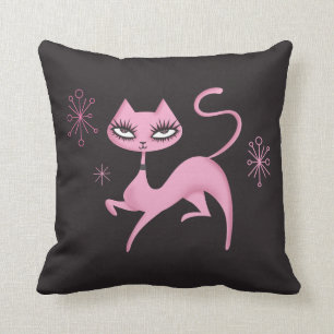 Cute Prancing Cat Pillow by Fluff Kudde